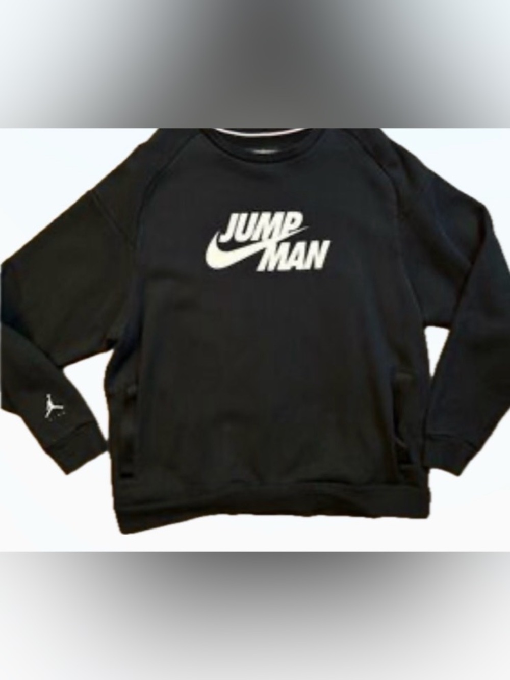 Jordan Black Crewneck Sweatshirt with White Jumpman Logo
